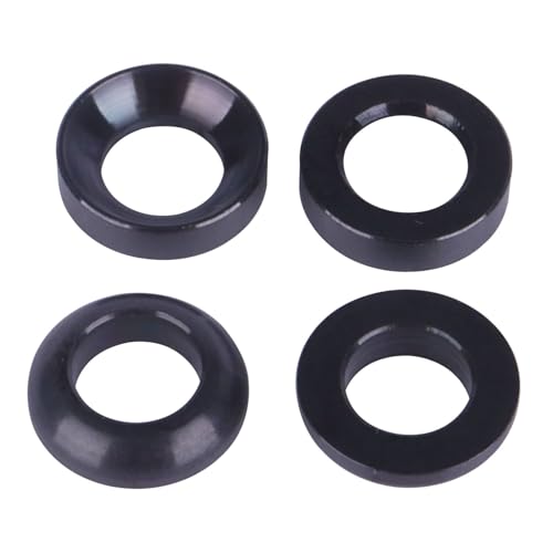 8Pcs Titanium M6 Concave Convex Washer Bolt Screw for Bicycle Brake Disc (Black) Black