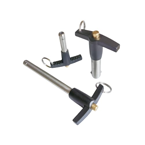 Stainless Steel T-Handle Ball Lock pin, with Lanyard Quick Release pin, Multimedia Audio Quick Latch Home Appliance Accessories (Dia:15/32in (12mm)-1PC, Clamping Length:3-5/32in(80mm)) Dia:15/32in (12mm)-1PC Clamping length:3-5/32in(80mm)