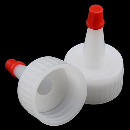 E-outstanding Red-Tip Cap 24PCS Red Plastic Pointed Mouth Bottle Cap Replacement Tips for Glue Bottles