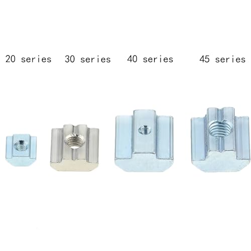 60Pcs 3030 Series T Slot Sliding Nuts Hammer Nut Block Square Nuts M8 T Nuts Tee for Aluminum Extrusion with Profile 3030 Sereis Slot 8mm，for CNC Router Build Rail 3D Printer (M8) 30-M8(60 Pcs)