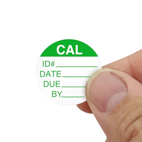 SmartSign (250/Pack) Calibration Labels in Dispenser Box, 0.75" x 0.75", Write-On 4 mil Thick White Polyvinyl Chloride (PVC), Laminated Stickers with Permanent Acrylic Adhesive, Tear-Resistant