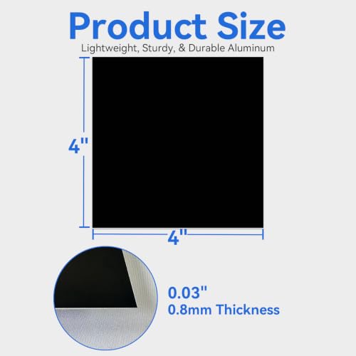 12 Pcs Anodized Aluminum Sheet Blanks 4"x4", Laser Engraving Plate 4"x4"(12pcs)