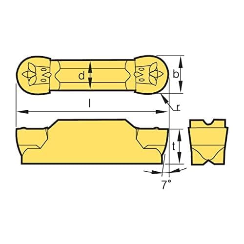 MRMN300-M Carbide Grooving Inserts for MGEHR/L and MGIVR/L Grooving Cut-Off Tool Holder, CVD Yellow Coating, 10pcs MRMN300-M CVD Coated