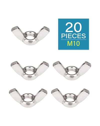 M10-1.5 Wing Nuts - IMScrews 304 Stainless Steel Wing Nuts - Durable Hardware for Home Maintenance and Professional Engineering Pack of 20 M10-1.5