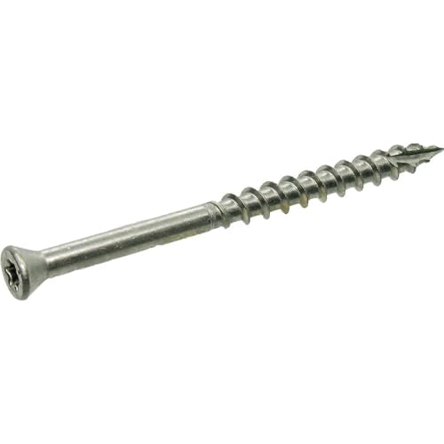 Grip-Rite PrimeGuard Max Deck Screws for Outdoor Projects - Hand Drive Trim Head Wood Screws - T-17 Star Drive - 316 Stainless Steel - 7 x 2-1/4" - 1 Lb - MAXS214TH3161