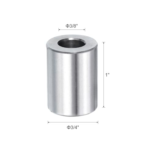 uxcell 10pcs Stainless Steel Spacer 3/8" Bore x 3/4" OD x 1" Length Screw Standoff Bushing Plain Finish Round Metal Spacer for 3/8 Screws Bolts and Rods 3/8" x 3/4" x 1"