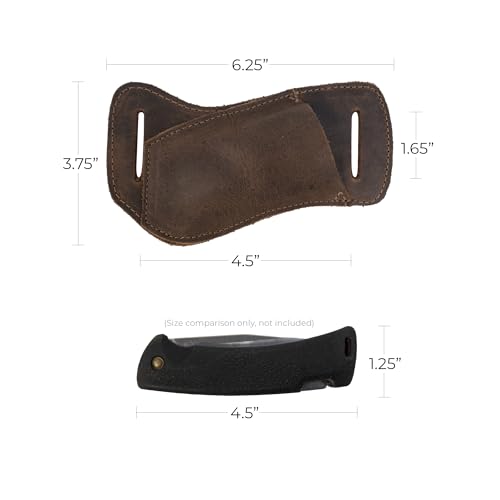 Hide & Drink, Horizontal Holster Compatible with Swiss Champ Victorinox Army Knife, Tool Case for Belt, Full Grain Leather, Handmade, Bourbon Brown