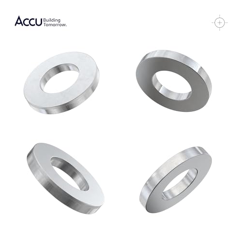 Accu - M5 x 10mm Metric Flat Washers (DIN 125A) - Zinc Plated Mild Steel (Grade 4.6) (Pack of 200)