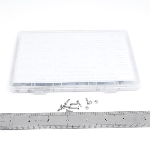 1080PCS M1-M2.5 304 SS Phillips Pan Head Tiny Machine Screws Nuts Kit M1/M1.2/M1.4/M1.6/M2/M2.5