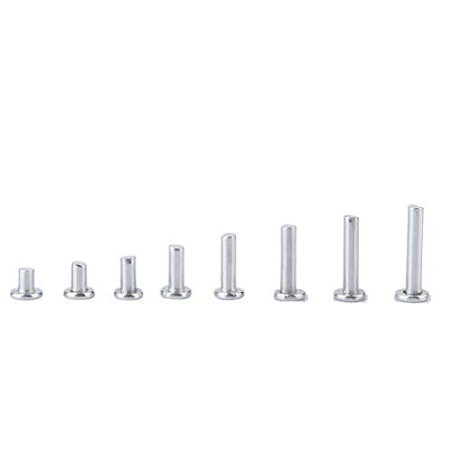 400 Pcs M3 Flat Head Aluminum Rivets with Box, Flat Head Solid Rivet 4mm-16mm Length, Solid Aluminum Rivet Assortment