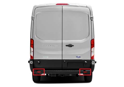 2x Black Smoked Lens Rear Bumper Reflector LED Tail Stop Brake Light L+R For 2014+ Ford Transit 150/250/350/350 HD Transit Connect (Black Smoked)