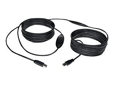 Tripp Lite USB 3.0 SuperSpeed Active Repeater Cable (AB M/M) 25-ft. (U328-025), Black