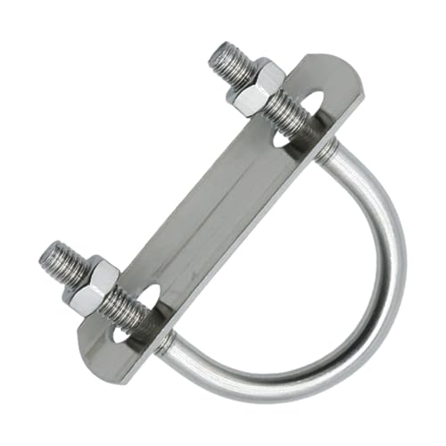 16 Pcs Round U Bolts, M6 x 34 mm x 53 mm Round Bend U Clamp, U-Bolts with Nut Plate Washer for Pipes Wood Tubes (DN25) M6 34x53mm