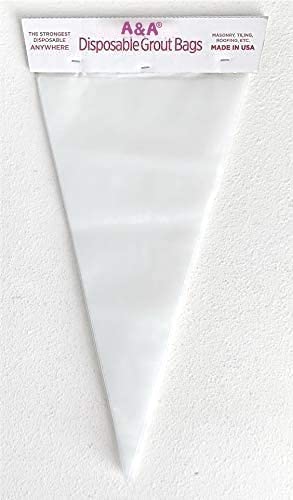 Disposable Grout Bags - Premium Quality - Heavy Duty - Professional Grade - 25 pcs 12" x 24" Clear 2.9mil MDPE - The Strongest Disposable Grouting Bags