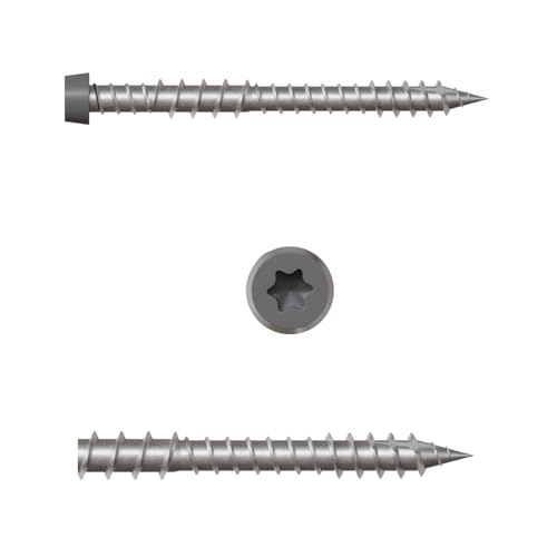 US4 - #10 x 2-1/2" Gray Stainless Steel Composite Deck Screws | T20 Star Drive | Self-Drilling Screws for Decking, Flooring & Siding | 305 Stainless Steel (350, #10 x 2.5 Inches) 350 #10 x 2-1/2"