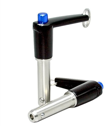 L-Handle Aluminum Grip Fastening Locating Safety Pins ,Stainless Steel Quick Release Button Pins Ball Lock Pins with Ring&Lanyard Cable (Dia. X Clamping Length: 12x60mm) Dia. X Clamping Length: 12x60mm