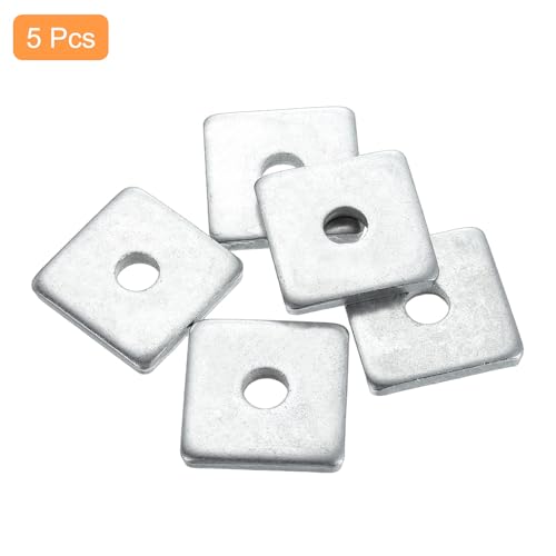 uxcell 5pcs M10x40x6mm Square Plate Bearing Washers Carbon Steel Plate Square Plate Washers Flat Pad Spacer Gasket for Hardware Fastener 5