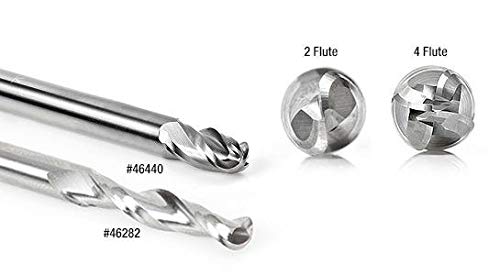 Amana Tool - 46456 Solid Carbide Up-Cut Spiral Ball Nose 3mm Radius x 6mm Dia x 22mm x 6mm