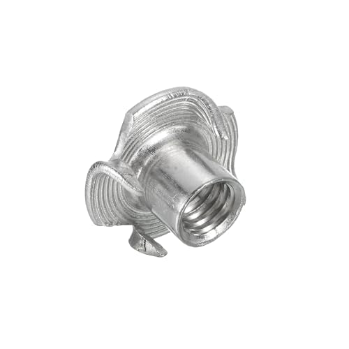 uxcell 3/8"-16 T-nut 25pcs 304 Stainless Steel 4 Pronged Tee Nuts for Furniture Woodwork Cabinetry Threaded Insertion