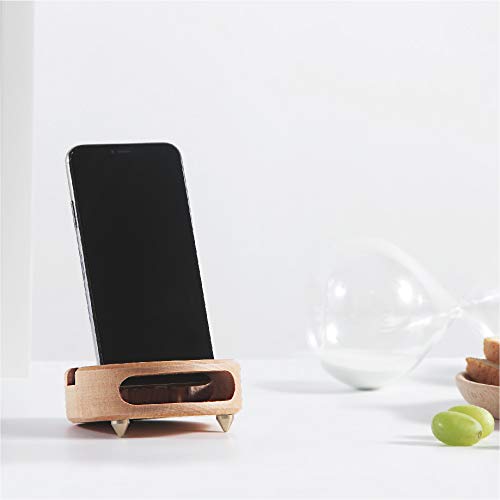 Wooden Phone Dock - Sound Amplifier & Holder, Compatible with Smartphone, Mini Pad - Beech