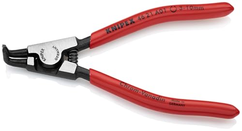 KNIPEX Tools - Circlip Pliers, External, 90 Degree Angled, Forged Tip, 1/8"-25/64" Shaft Dia. (4621A01), 5.00, Black 5-Inch Classic