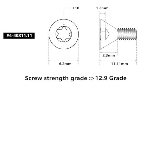 ohhunt Screws Set 30Pcs for Red Dot Sight Optics and Mount Includes #4-40 in 6.35mm/7.5mm/8.5mm/9.52mm/11.11mm Length 5 Sets of Screws 6 in Each Set