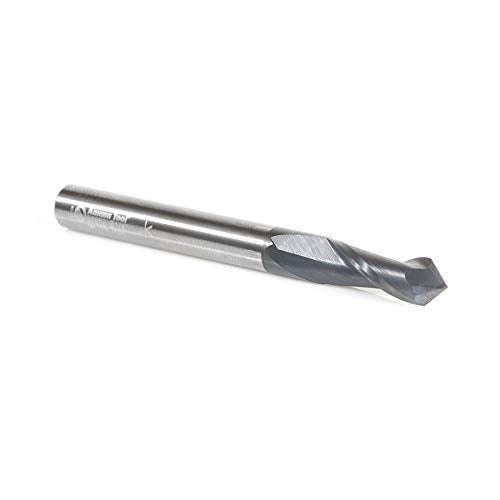 Amana Tool CNC ‘V’ Spiral Drills, 90 Degree End Mill, AlTiN Coating, 51652, 2-Flute x 1/4 Dia x 1/8 x 1/4 Shank x 2-1/2 Inch Long 1/4 D x 3/4 CH x 1/4 SHK (51652)