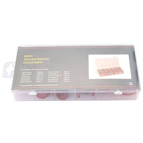 Ejoyous 600Pcs Fiber Flat Washer Assortment for Plumbing 12 Sizes
