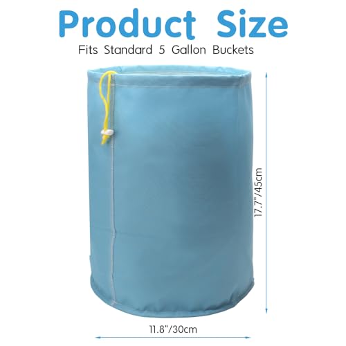 5Pack 5 Gallon Filter Bags,Reusable Nylon Mesh Filter Bags with Storage Pouch for Gardening,Juice(25,73,120,160,220 Micron)