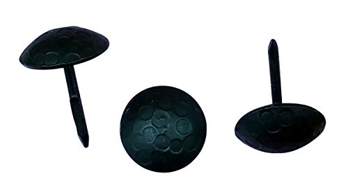 Clavos, 3/4 inch Diameter, Round Decorative Nail Clavos, (50 Pack) Distressed, Matte Black Finish, 50