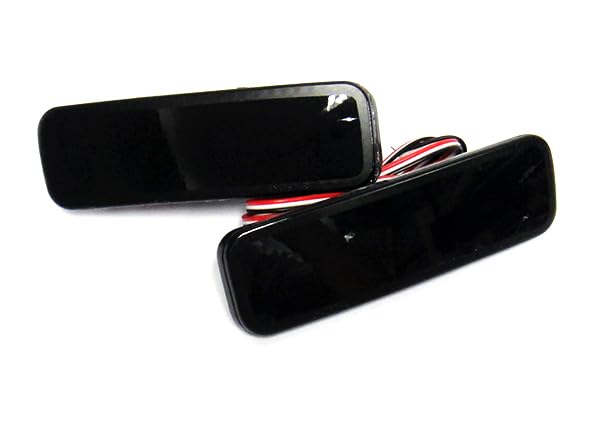 2x Black Smoked Lens Rear Bumper Reflector LED Tail Stop Brake Light L+R For 2014+ Ford Transit 150/250/350/350 HD Transit Connect (Black Smoked)