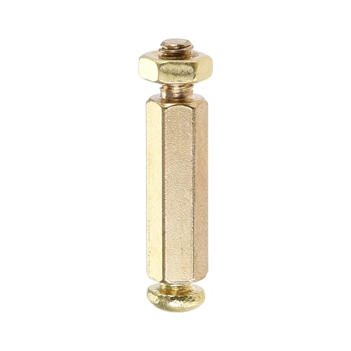 uxcell M4 Hex Brass Standoff Spacer 20mm+6mm Male-Female Threaded Pillar Screw Nut Kit for PCB Motherboard Computer Circuit Board, 20 Sets