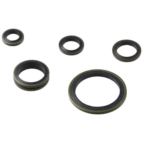230Pcs Bonded Sealing Washer, M6-M26 Automotive Self-Centred Seal Gasket Assortment, Metal Bonded Seal Oil Washer, O Ring Kit Set, 11 Metric Sizes