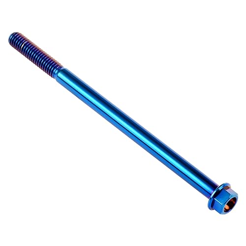 Titanium Ti Flange M6 Bolt Screw (Blue, M6x100mm) Blue
