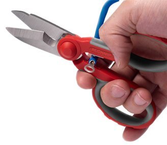 Ascend Tools Multipurpose Electrician's Shears 5-1/2 inch - High Carbon Steel Serrated Blade, Cut/Strip Electrical Wire, Wire Cutting Notch, Crimp Terminals, Clean/file Electrical Boxes