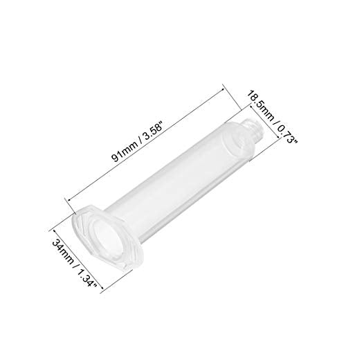 uxcell Air Distribution 10CC/10ML Clear Adhesive Syringes Tube Sleeve with Piston for Industrial, 5 Pcs