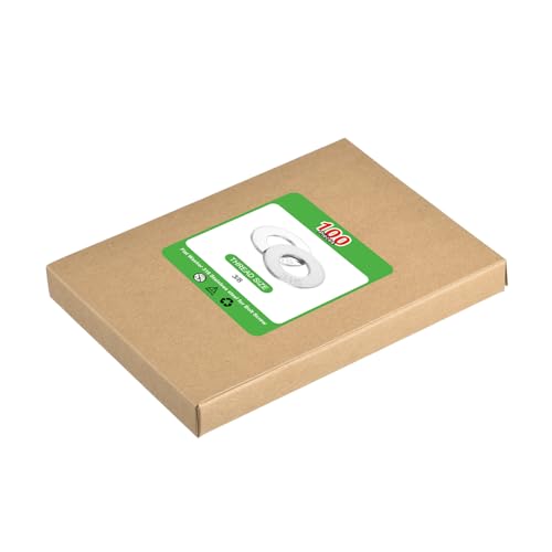 uxcell 100Pcs 3/8 Flat Washer, 316 Stainless Steel 0.406" ID x 0.812" OD x 0.065" Thick for Bolt Screw, Factories Repair, Kitchens, Shops, and Outdoor Construction, Silver 0.406" x 0.812" x 0.065" 100