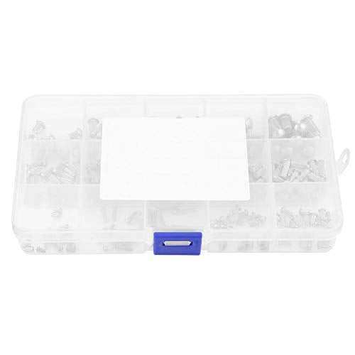 Round Head Solid Rivets Knurled Shanks M2 M3 M4 M5 Stainless Steel Fasteners Assortment Kit with Storage Box