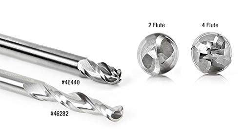 Amana Tool - 46456 Solid Carbide Up-Cut Spiral Ball Nose 3mm Radius x 6mm Dia x 22mm x 6mm