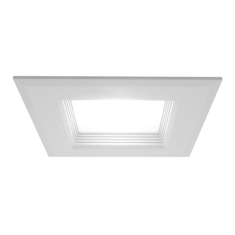 NICOR Lighting 6 inch White Square LED Recessed Downlight in 3000K (DQR6-10-120-3K-WH-BF) 3000K Color Temperature