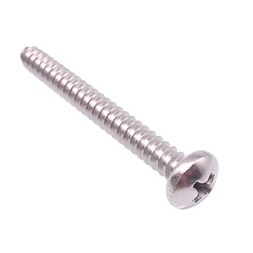 Yodaoke 100pcs #10 x 1-3/4" 304 Stainless Steel Phillips Pan Head Wood Screws #10 x 1-3/4"