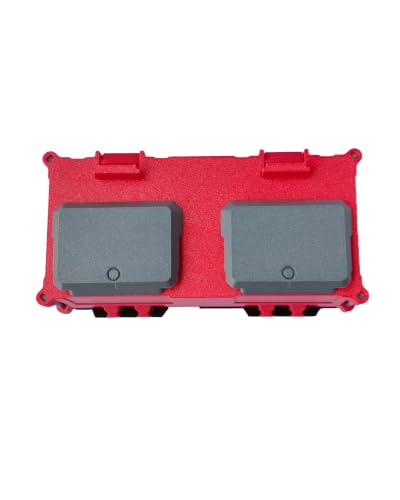 Double Feet Mounting Tool Box For Milwaukee Packout Mini Crate | Storage Organizer for Tools | Small Tool Holder, Black & Red