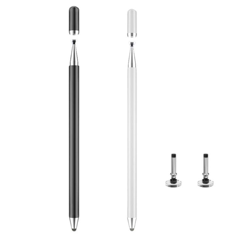 2PCS Stylus Pen for Samsung Galaxy Tab A9plus/A9/A8/A8plus/A7 Tablet Compatible with iPad/AMZ Fire Tablet Android Tablet All Touch Devices Universal High Sensitive S Pen (Black+White) Black+White