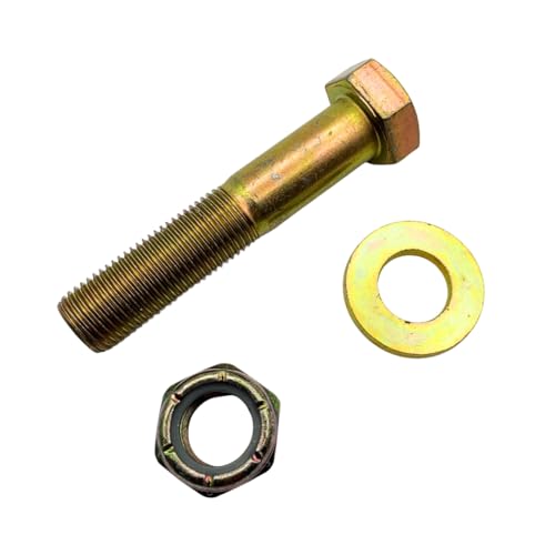 1/2"-20 x 2.5 Grade 8 Bolts (4-Pack) – Heavy-Duty Hex Bolts with Flat Washers & Nylon Lock Nuts – High-Strength SAE J429 Anti-Vibration 2.5" UNF Fine Thread