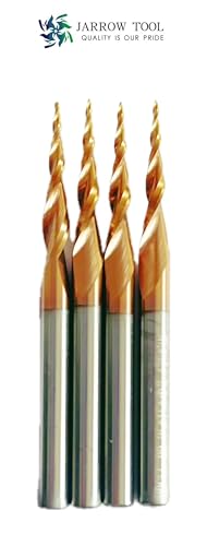5Pcs Tapered Ball Nose Carving End Mill 1/8 inch Shank, with 0.5mm Tip Diameter (Radius=0.25MM) Tips 3D Woodworking Tool CNC Router Bits Radius=0.25MM 5.0