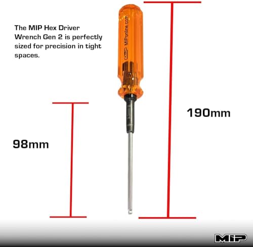 MIP RC Ball End Hex Screwdriver Set 9606 – 3-Piece Tool Kit (2.0mm, 2.5mm, 3.0mm) for RC Cars, Helicopters, Drones, Boats – Precision Hexagon Allen Wrenches for RC Repair – Made in USA Metric Ball End 2.0mm 2.5mm 3.0mm