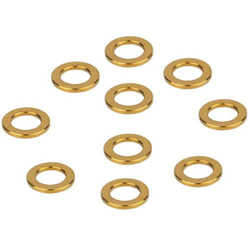 10Pcs Titanium M5 M6 Flat Washer Bicycle Screws Washer (Gold, M6) Gold