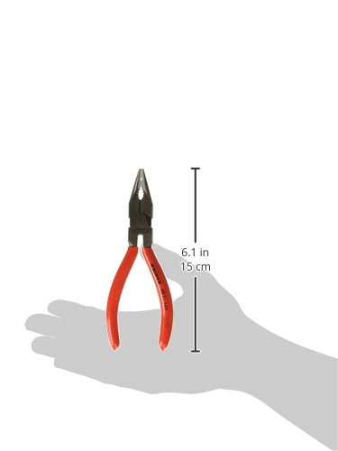 Knipex Tools 08 21 145 6" Needle Nose Combination Pliers, Plastic Coated Handles