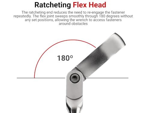 TEKTON 9/16 Inch Long Fixed/Flex Head Ratcheting Box End Wrench | WRB35314