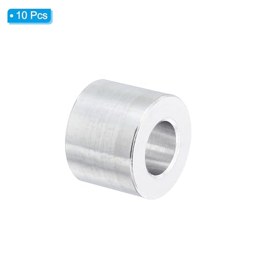 PATIKIL M8 Aluminum Spacers, 10 Pcs Metal Spacer Aluminum 8.2mm ID x 16mm OD x 12mm L Aluminum Spacer Screw Standoff Round for 5/16" or M8 Screw Bolts